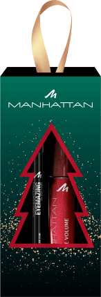 MANHATTAN Cosmetics Gift Set Mascara Volcano Explosive Volume Black & Kajal Eyemazing 1010N Black, 1 pc