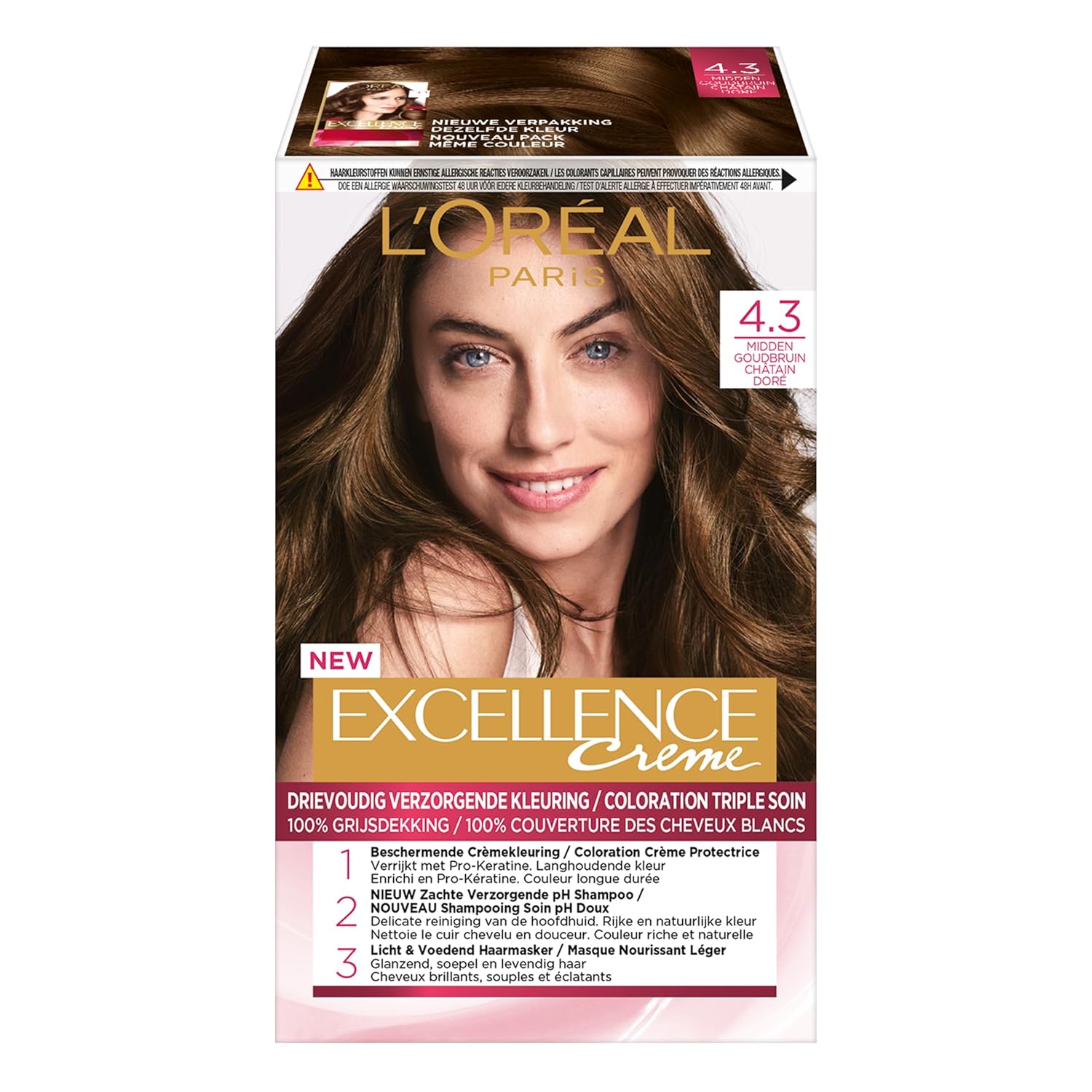 Loreal Excellence 4.3 Middle Golden Brown