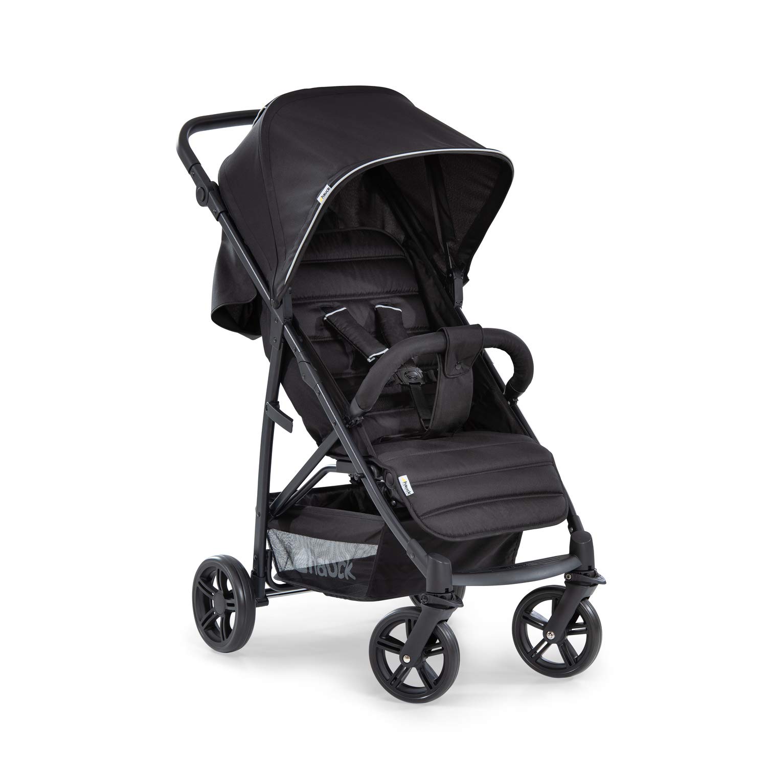 Hauck Buggy Rapid 4, Maximum Load 25 kg, Quick Folding, Compact, Height Adjustable, Reclining Position from Birth, Large Shopping Basket, Denim Blue Grey