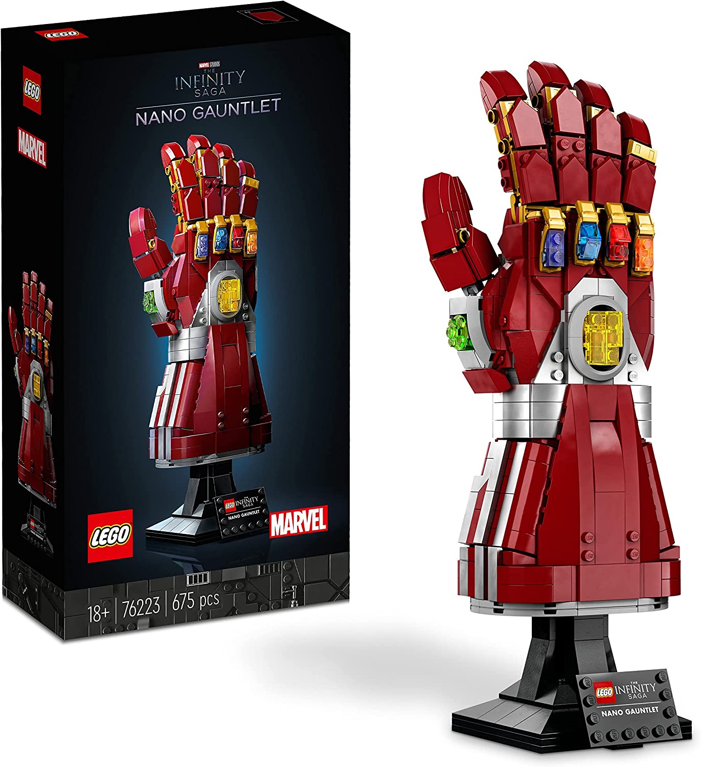 LEGO 76223 Marvel Iron Mans Nano Glove Buildable Iron Man Model with Infinity Stones Avengers Endgame Movie Set Adult Collectible
