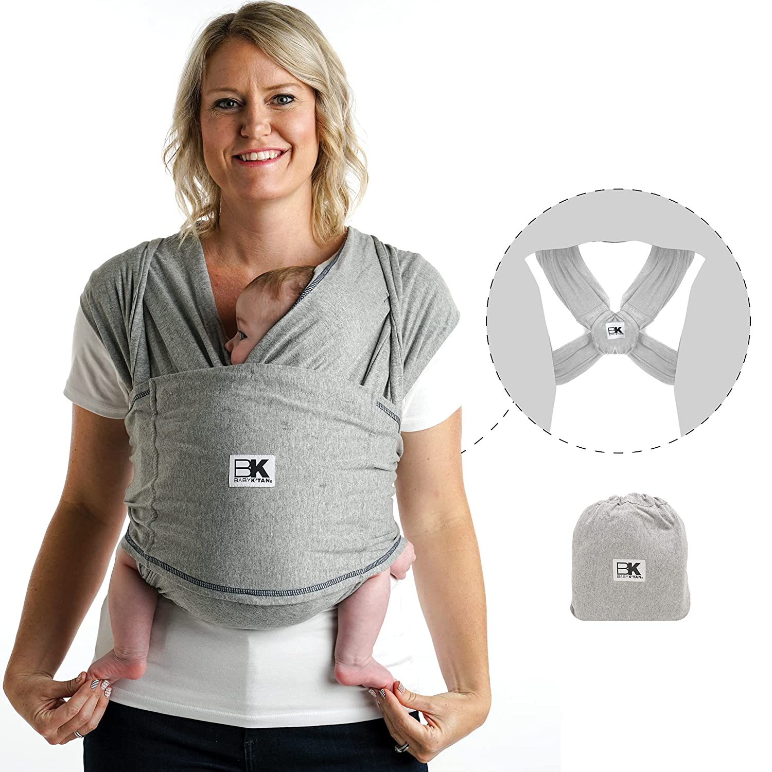 Baby K \'tan Baby Carrier Sling grey mixed