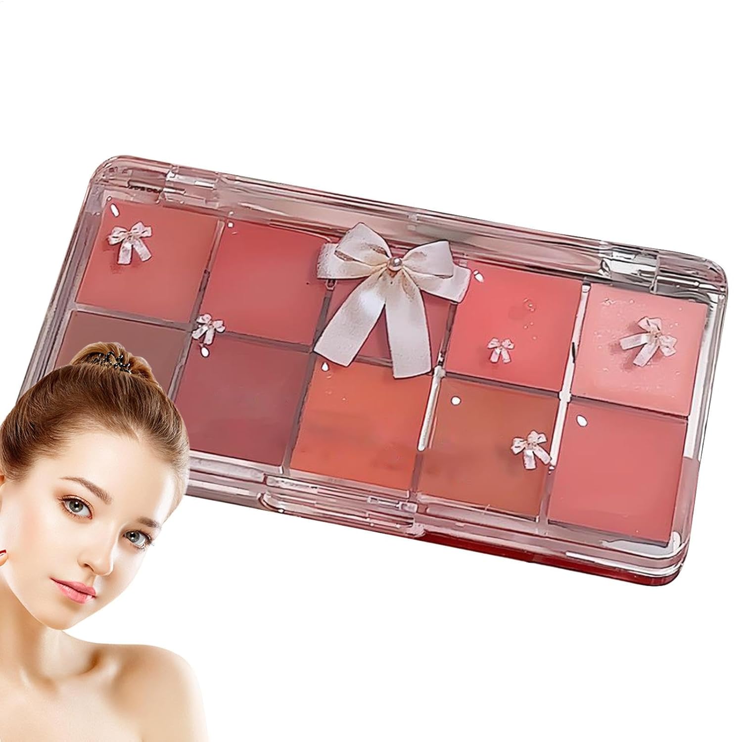 Dranng Lip Palette Set, Lip Gloss Palette | 10 Colors Lipstick Makeup Set | Tinted Lip Gloss Moisturizing Lipstick Makeup Set, Durable for Men and Women