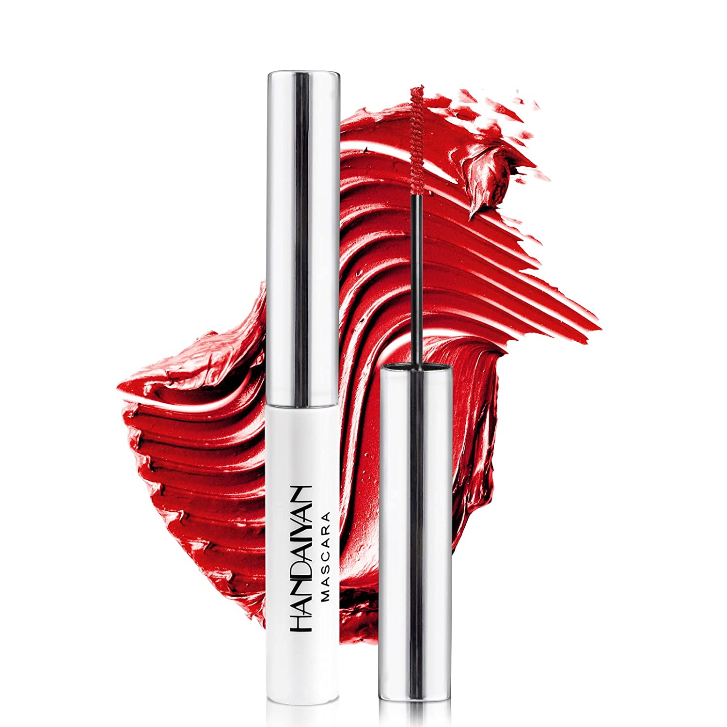 Anglicolor Colourful mascara, does not clump, waterproof and does not smear, fine brush green, black, white eyelashes for sensitive eyes (#11 dark red), ‎#11 red