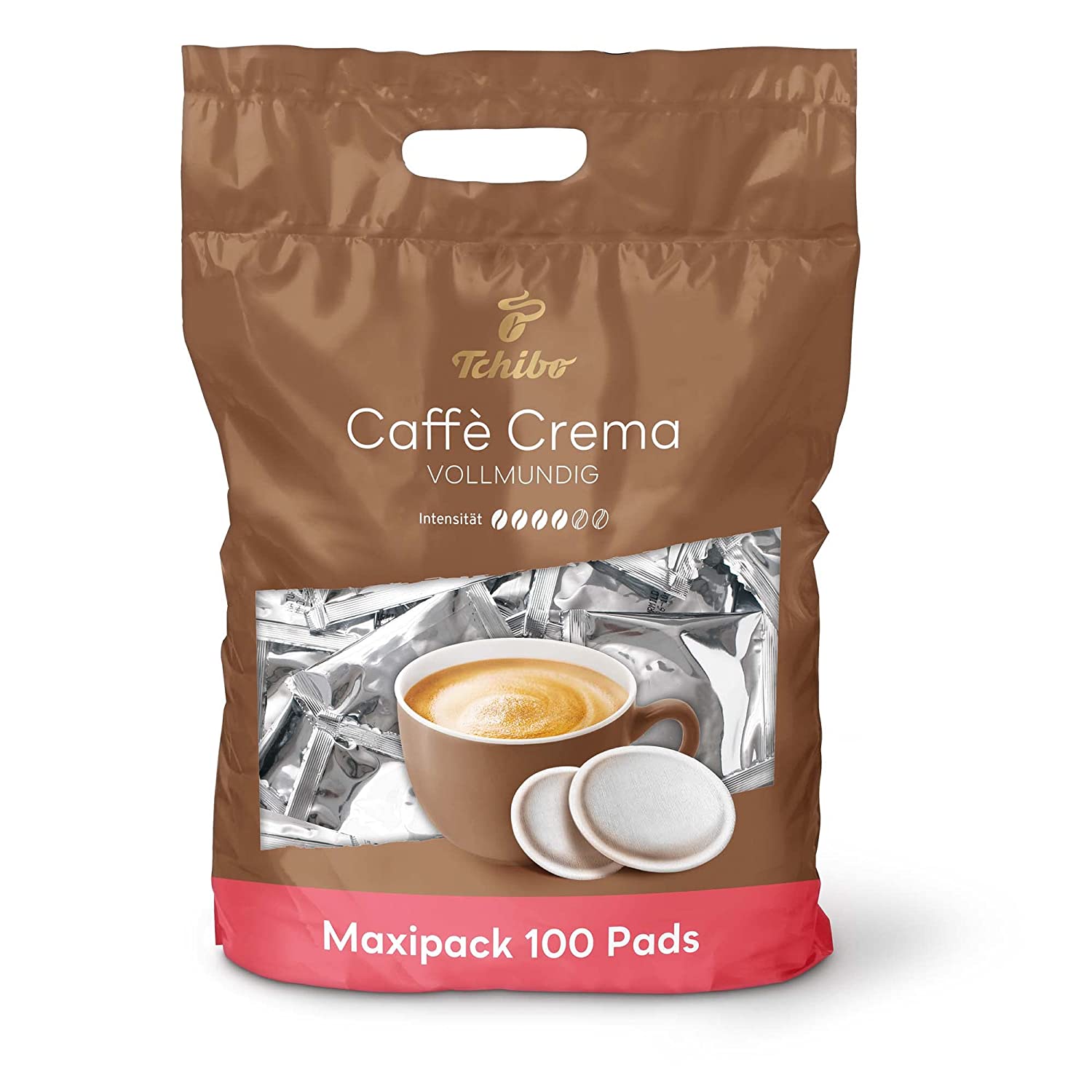 Tchibo Maxipack, Caffè Crema full-bodied, 100 pieces – 1x 100 pads (coffee, balanced and full-bodied), sustainable, suitable for Senseo machines