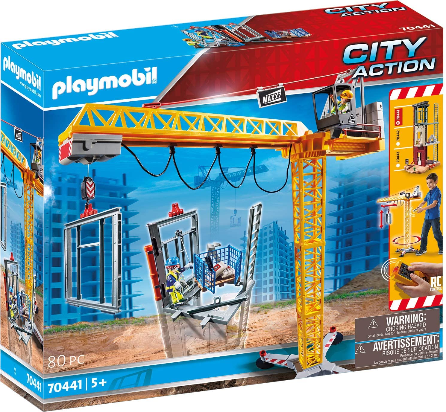Playmobil City Action 70441 RC construction crane with component, incl. Rem