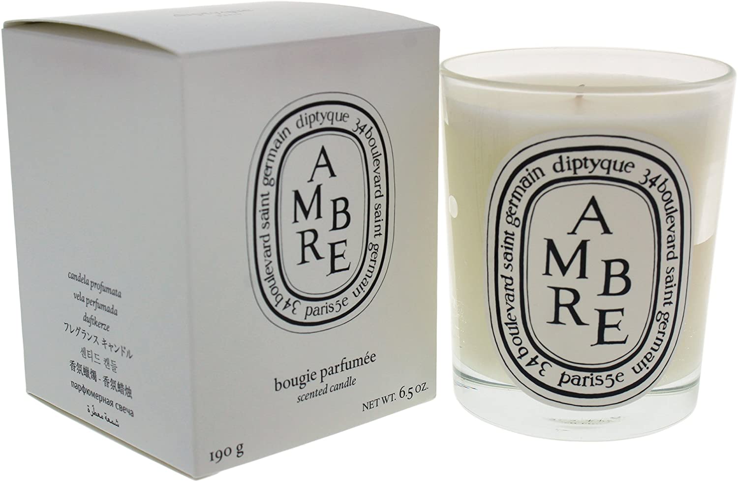 diptyque Scented Candle – Ambre (Amber) – 190 g/6.5oz