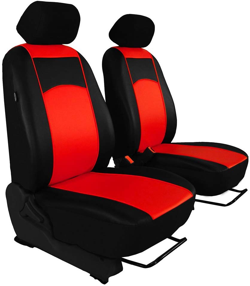 POK-TER-TUNING Zafira C from 2011 Fitted Front Seat Covers in Faux Leather Light Red
