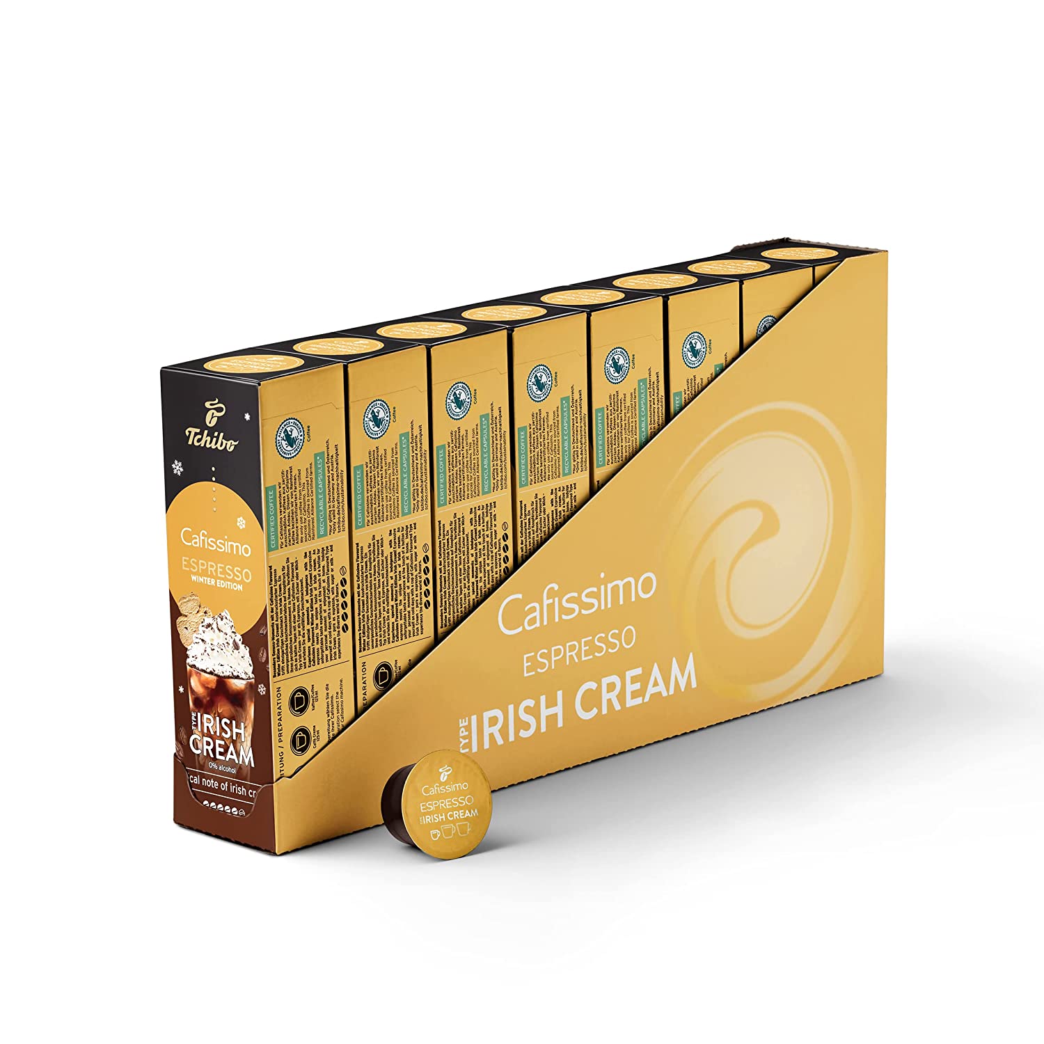 Tchibo Cafissimo Vorratsbox Flavoured Winter Edition Espresso Irish Cream, 80 Stück (8x10 Kapseln), nachhaltig & fair gehandelt, Premium Qualität