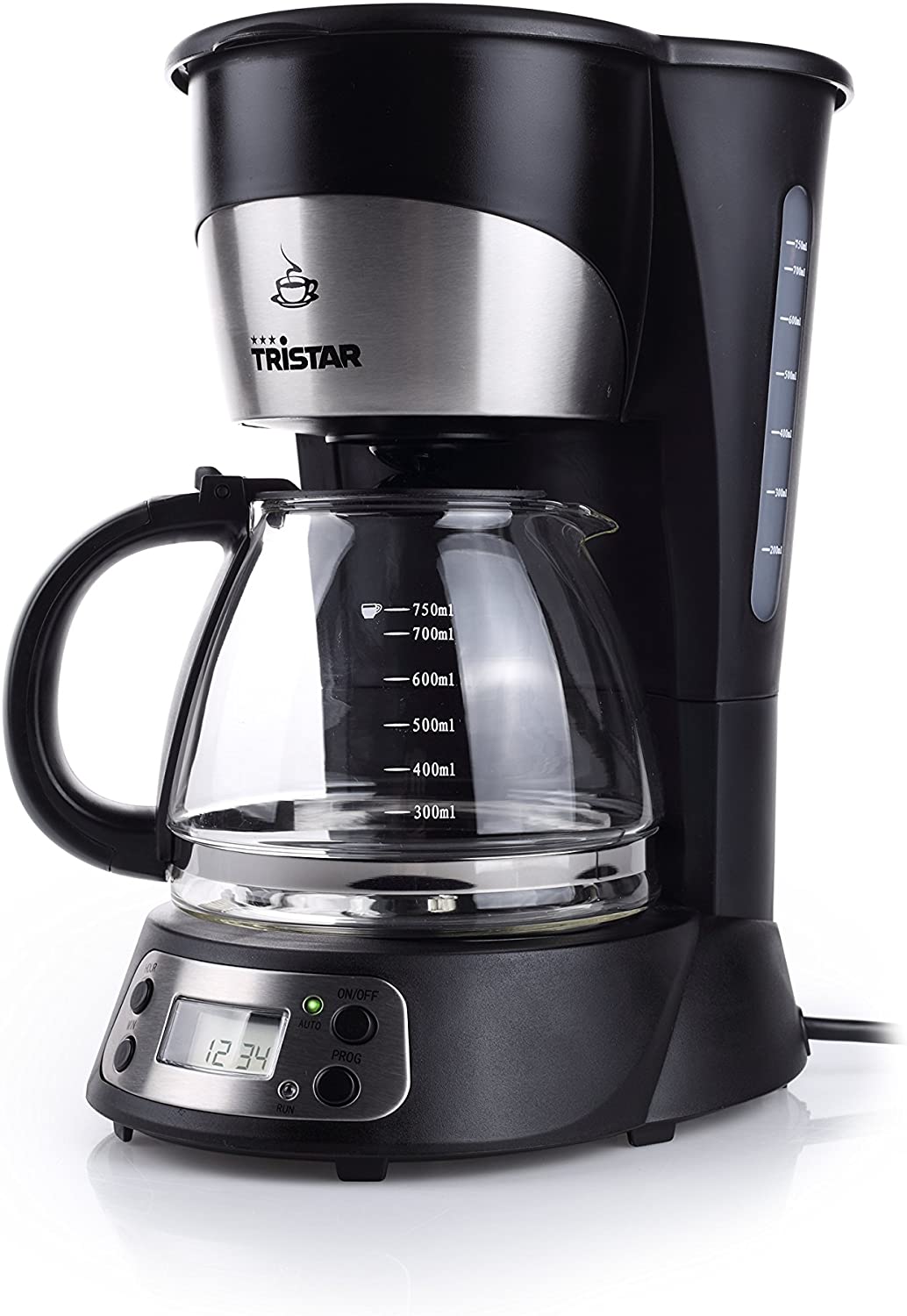 Tristar Coffee maker - coffee makers (freestanding, Ground coffee, Fully-auto, Coffee, Drip coffee maker, Black, Stainless steel)