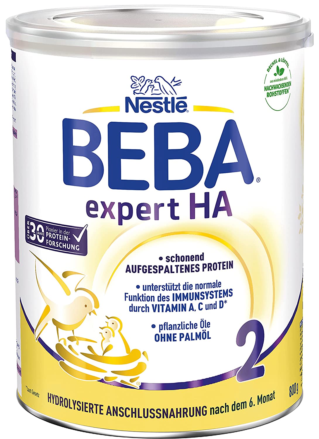 Nestlé BEBA EXPERT HA 2 Hydrolysierte Folgenahrung nach dem 6. Monat, Baby-Milchpulver zur Unterstützung des Immunsystems, 1er Pack (1 x 800g)