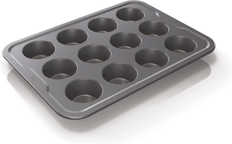 Ninja Foodi ZEROSTICK Muffin Tray for 12 Muffins, Non-Stick Coating, Durable, Robust, Aluminized Steel, Grey, B30212EUUK