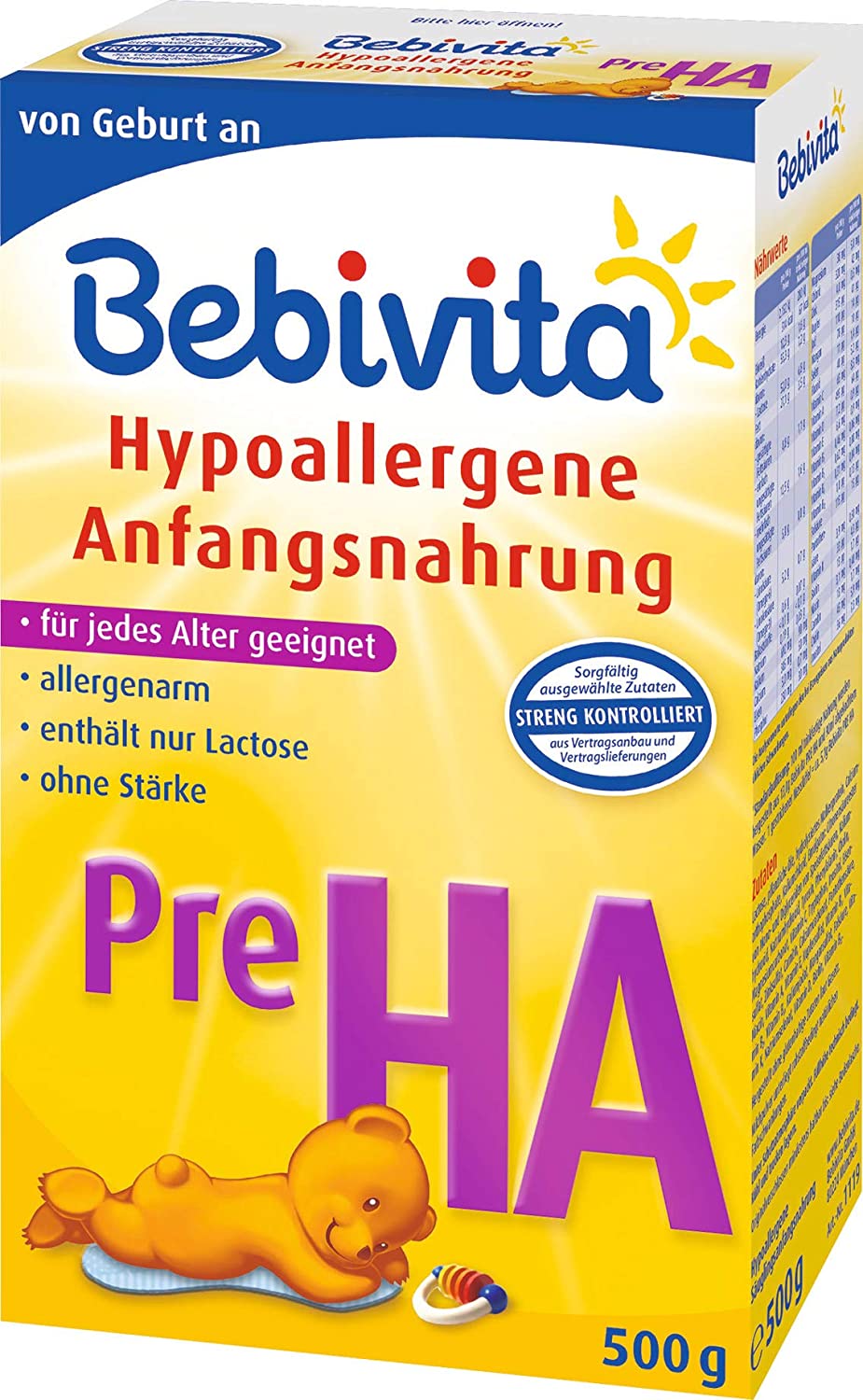 Bebivita Pre HA 1 x 500g, Hypoallergene Anfangsnahrung