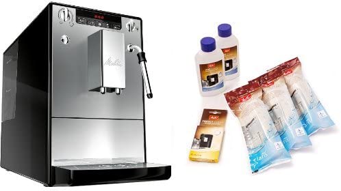 Melitta E 953-102 Fully Automatic Coffee Machine Caffeo Solo & Milk with Milk Foam Nozzle, Silver + Melitta Care Set of 6