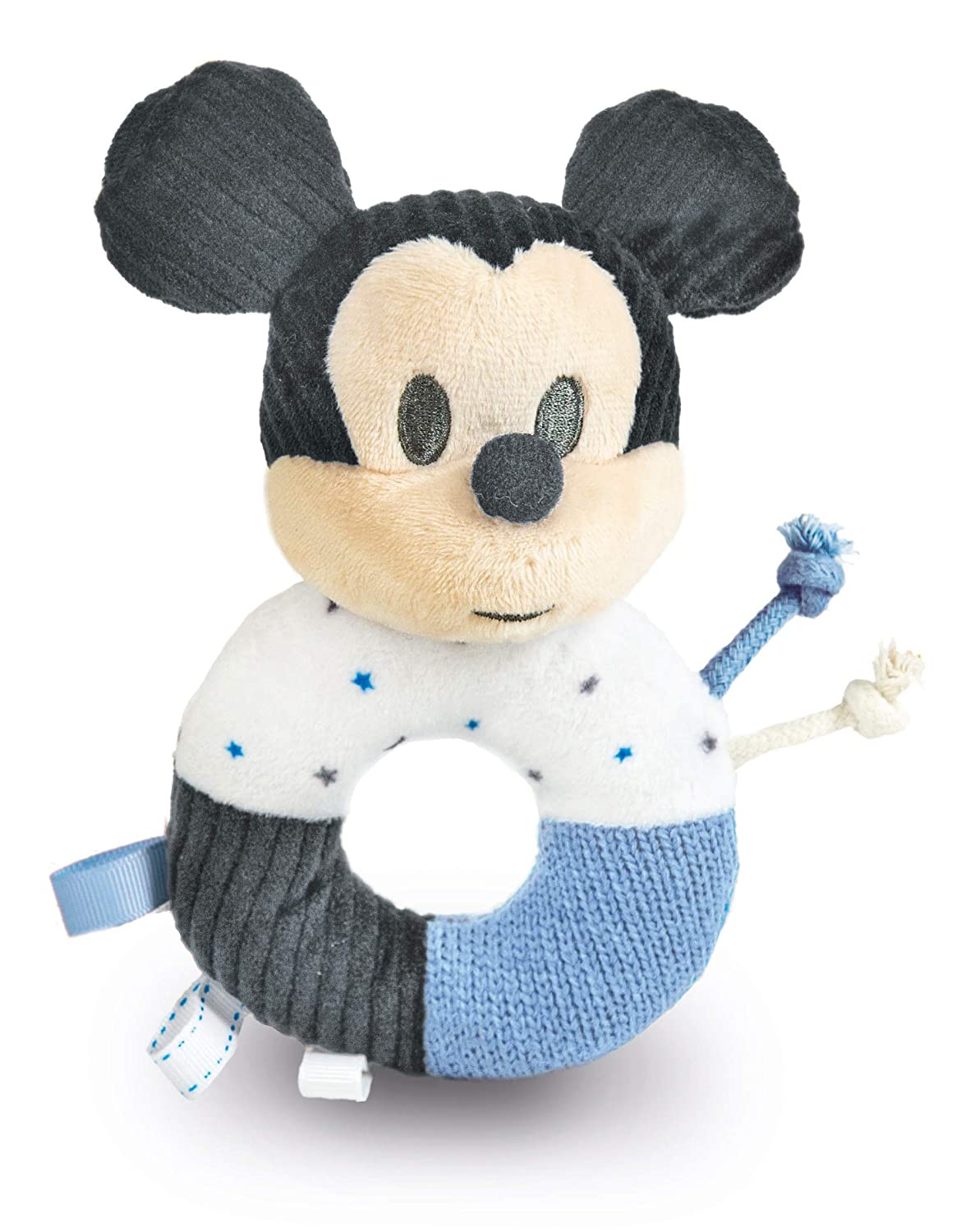 Clementoni 17339 Clementoni-17339-Disney Baby Mickey Maraca Rattle Soft Ring Rattle Toy for Toddlers from 0 Months Machine Washable Multicoloured
