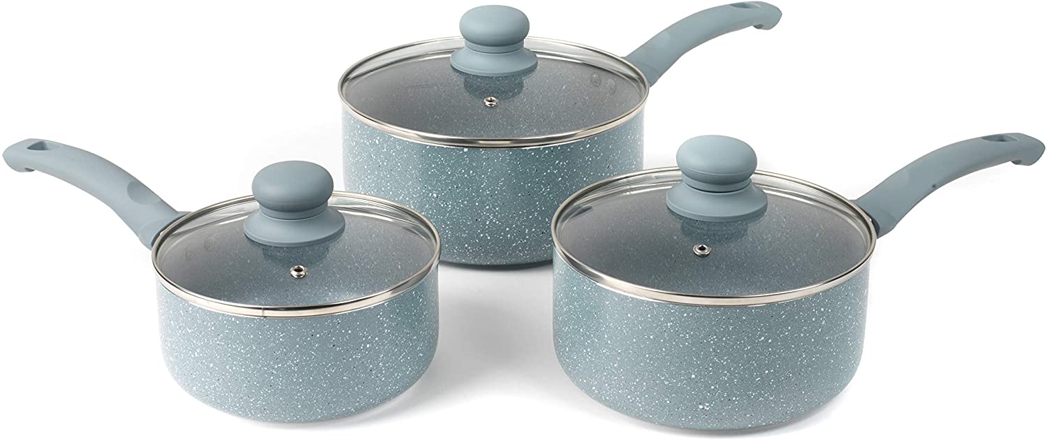 Russell Hobbs BW03721DB Stone Collection 3 Piece Grey Pressed Pan Set