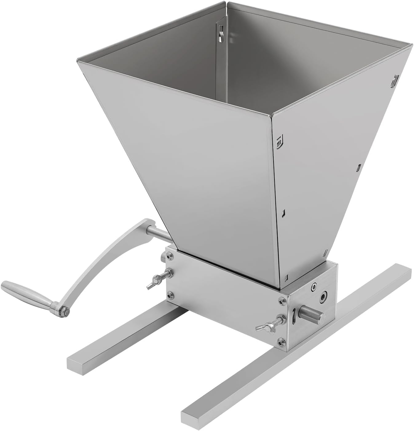 MINRS 4L Manual Grain Mill Malt Mill Barley Corn Scrap Mill Manual Adjustable Grain Mill Manual Stainless Steel Grain Crusher Malt Mill for Brewing Barley, Wheat