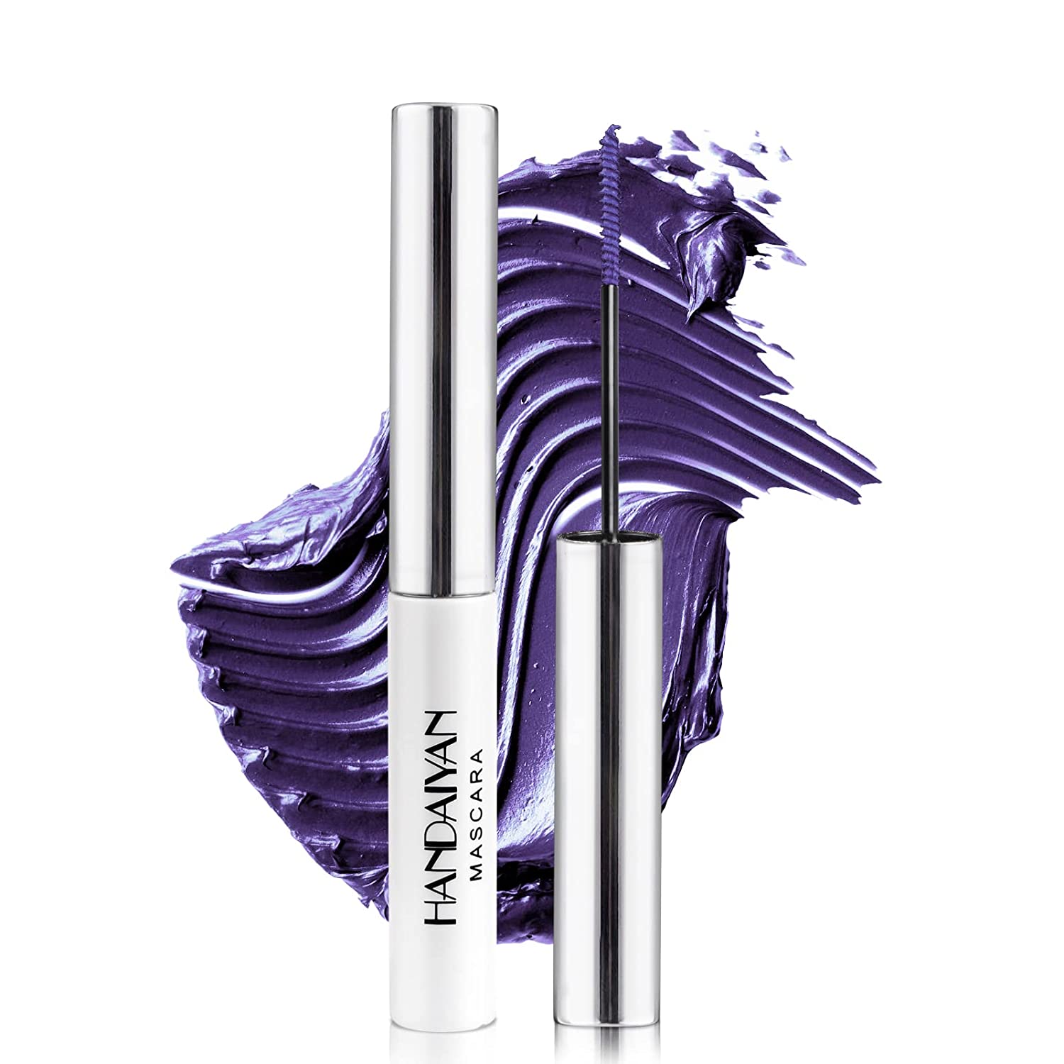 Anglicolor Colourful mascara, does not clump, waterproof and does not smear, fine brush green, black, white eyelashes for sensitive eyes (#08 purple), purple ‎#08