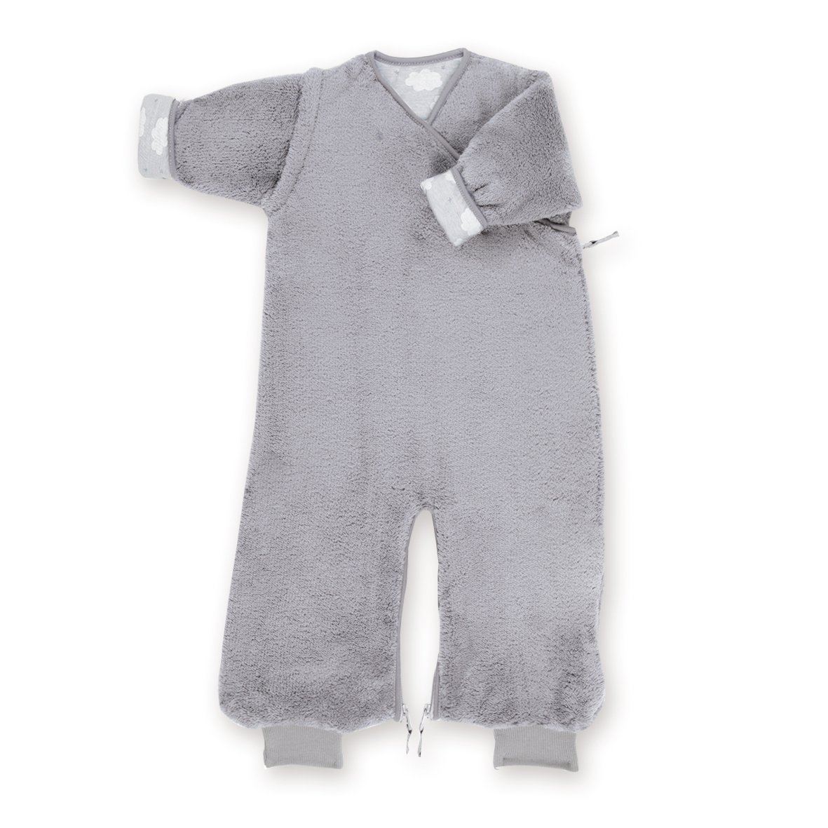 Bemini by Baby Boum Softy Sleeping Bag 159MILKY92SF Jersey 2 in 1 with removable lining Milky Grizou 3-9 M, grau