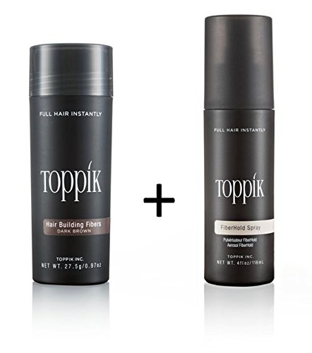 TOPPIK Topik Set 27.5 g Hair Fibres + Topik Fixier Spray 118 ml Hair Thickening Scattered Hair – Saving Offer – Light Brown, ‎hellbraun (light brown)