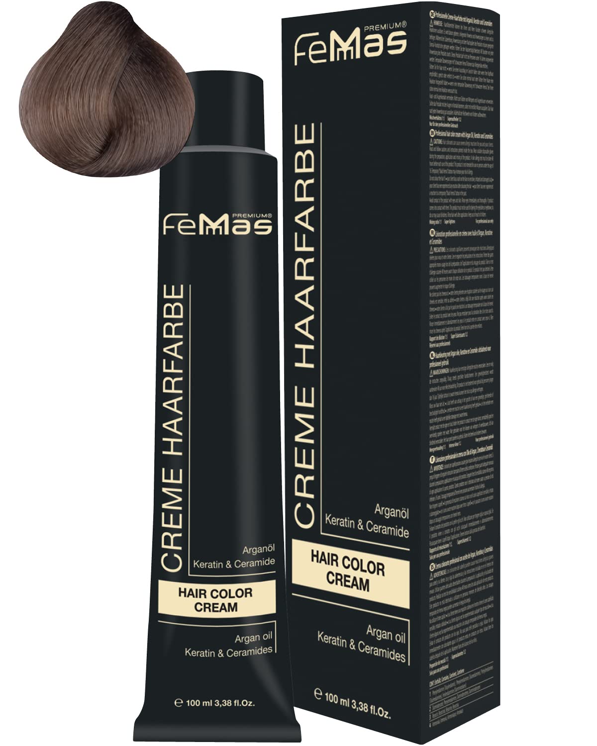 Femmas Hair Colour Cream, 100 ml Hair Colour with Argan Oil, Keratin & Ceramide (Cool Light Blonde 8.01), 8.01 ‎cool