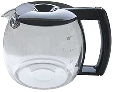 Black glass jug for Cafetière DeLonghi. 10 Cups DC3001N BCO110 BCO120 BCO26