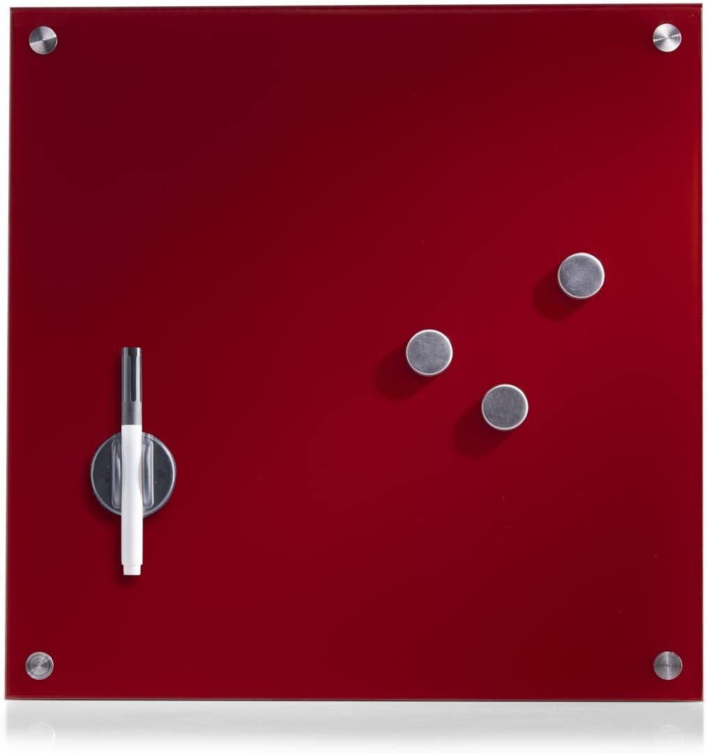 Zeller 11604 Glass Memoboard 40 x 40 Red