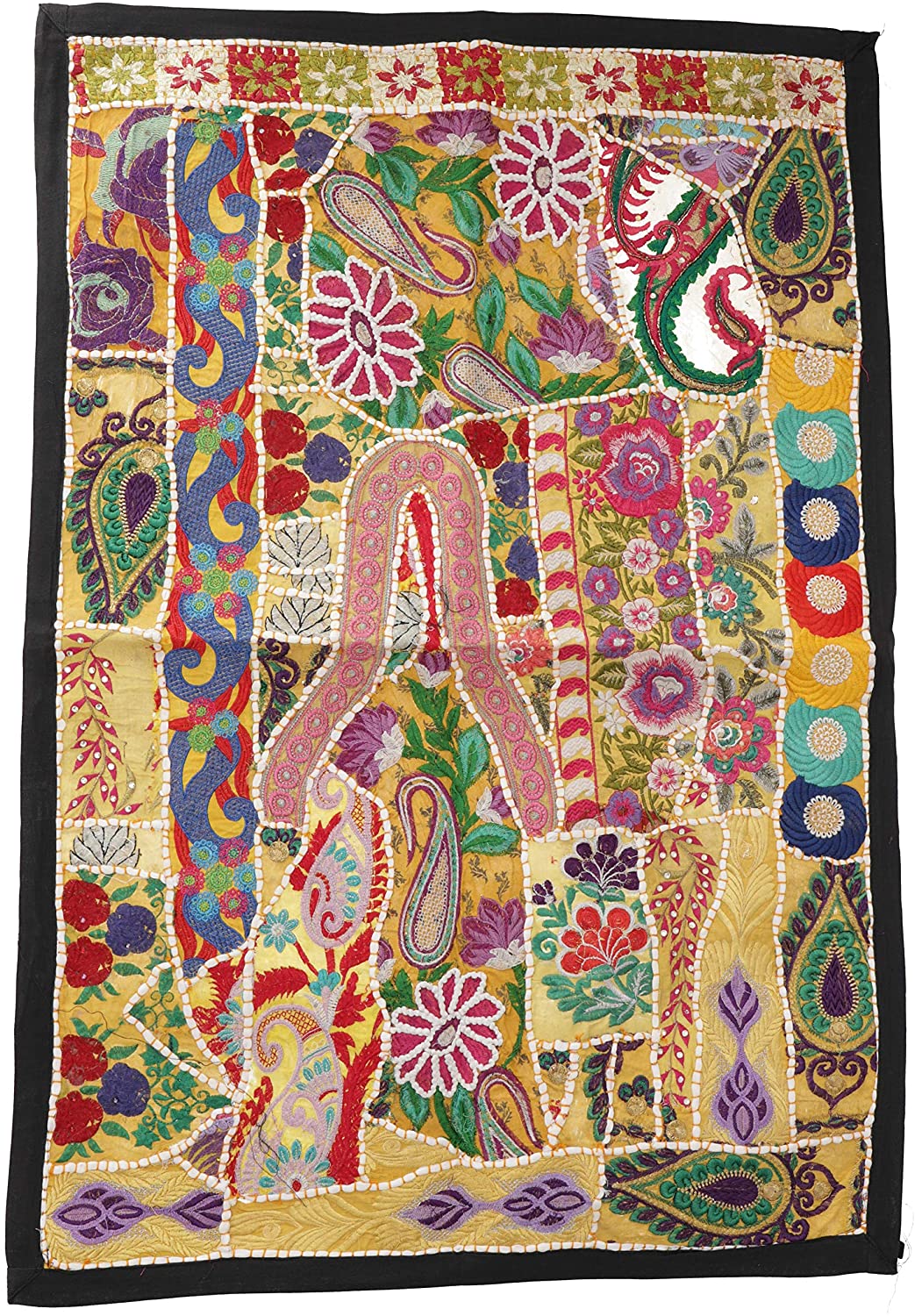 Guru Shop Indian Tapestry Patchwork Single Earring, 00X155X0,5 Cm/Wall Bag 