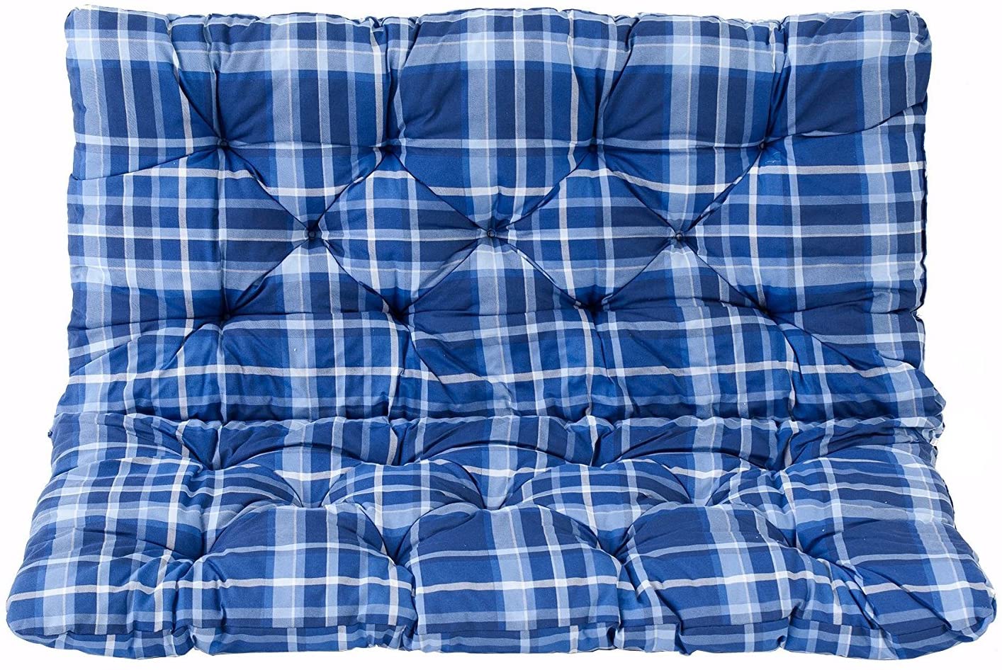 Meerweh Bench Seat Cushion & Back Cushion, 100 x 98 x 8 cm, Check Blue