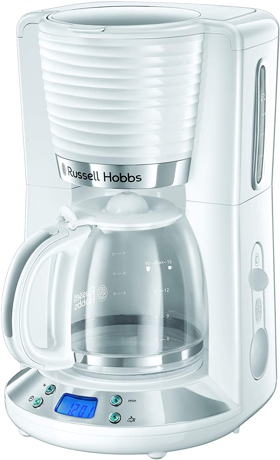 Russell Hobbs Inspire 24390-56 Digital Coffee Machine, Programmable Timer, 1.25 L Glass Jug, up to 10 Cups, Warming Plate, Automatic Shut-Off, 1100 W, Filter Coffee Machine