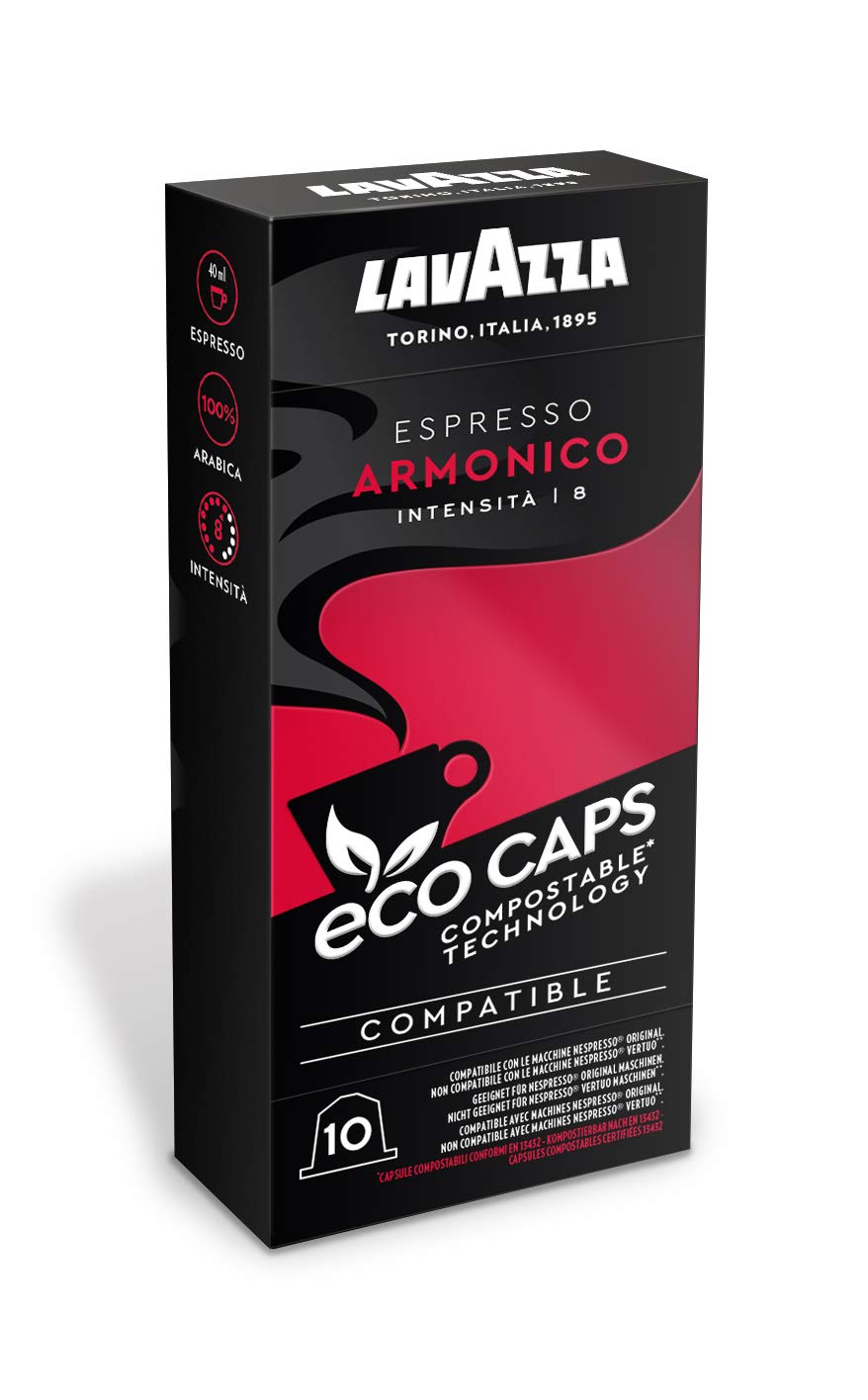 Lavazza Eco Kaffeekapseln - Espresso Armonico - Nespresso kompatibel - 50 Kapseln - 5er Pack (5 x 53g)