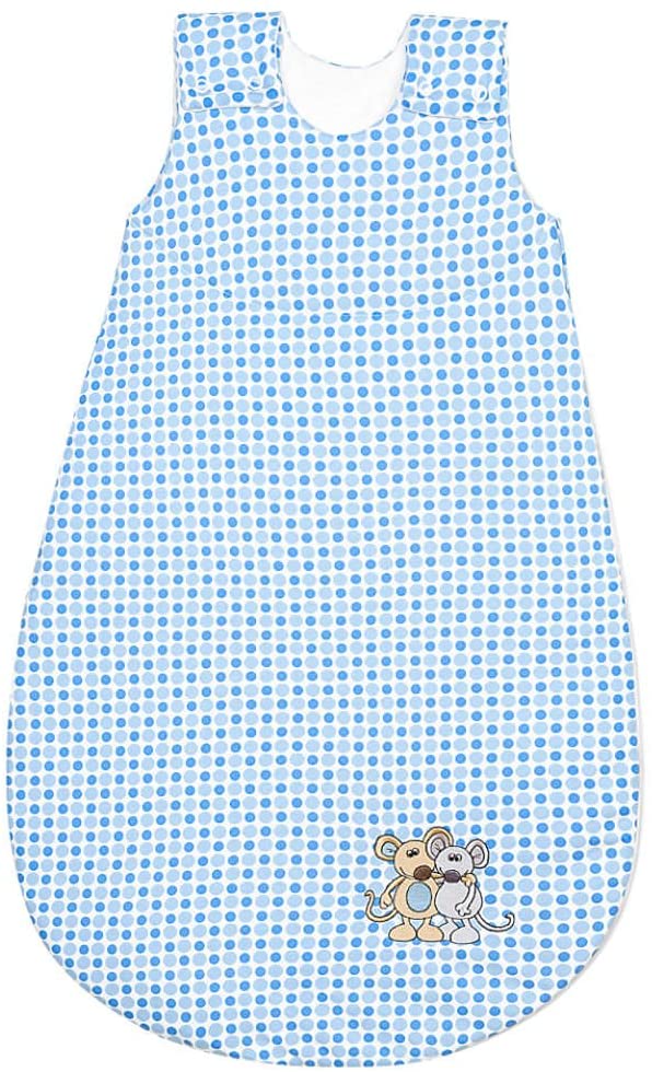 Odenwälder jersey baby sleeping bag & Blue Polka Dot Blue, 70 cm