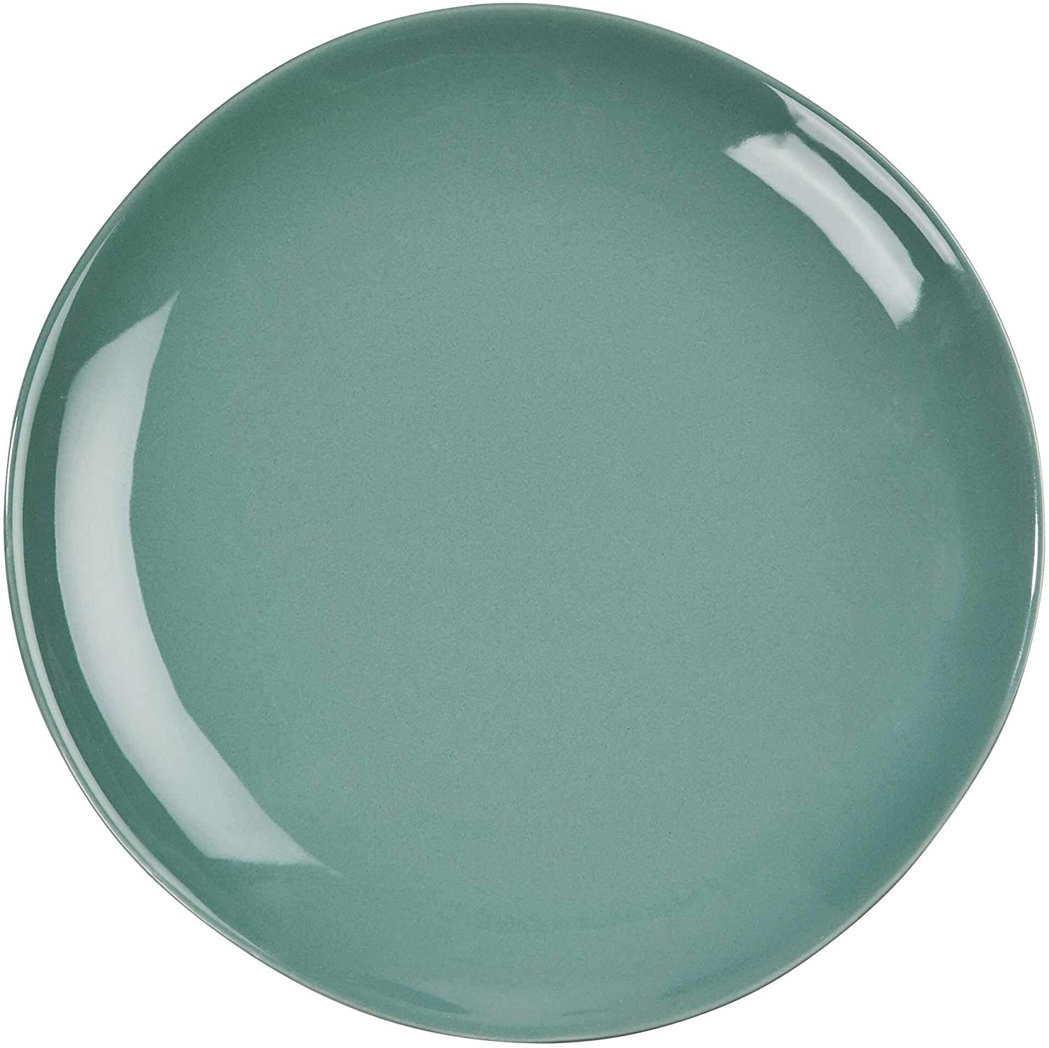 BUTLERS Sphere Plate Set Diameter 28 cm in Green – Dinner Plates Set of 4 Made of Stoneware – Colourful Dinner Plates Made of Shiny Ceramic
