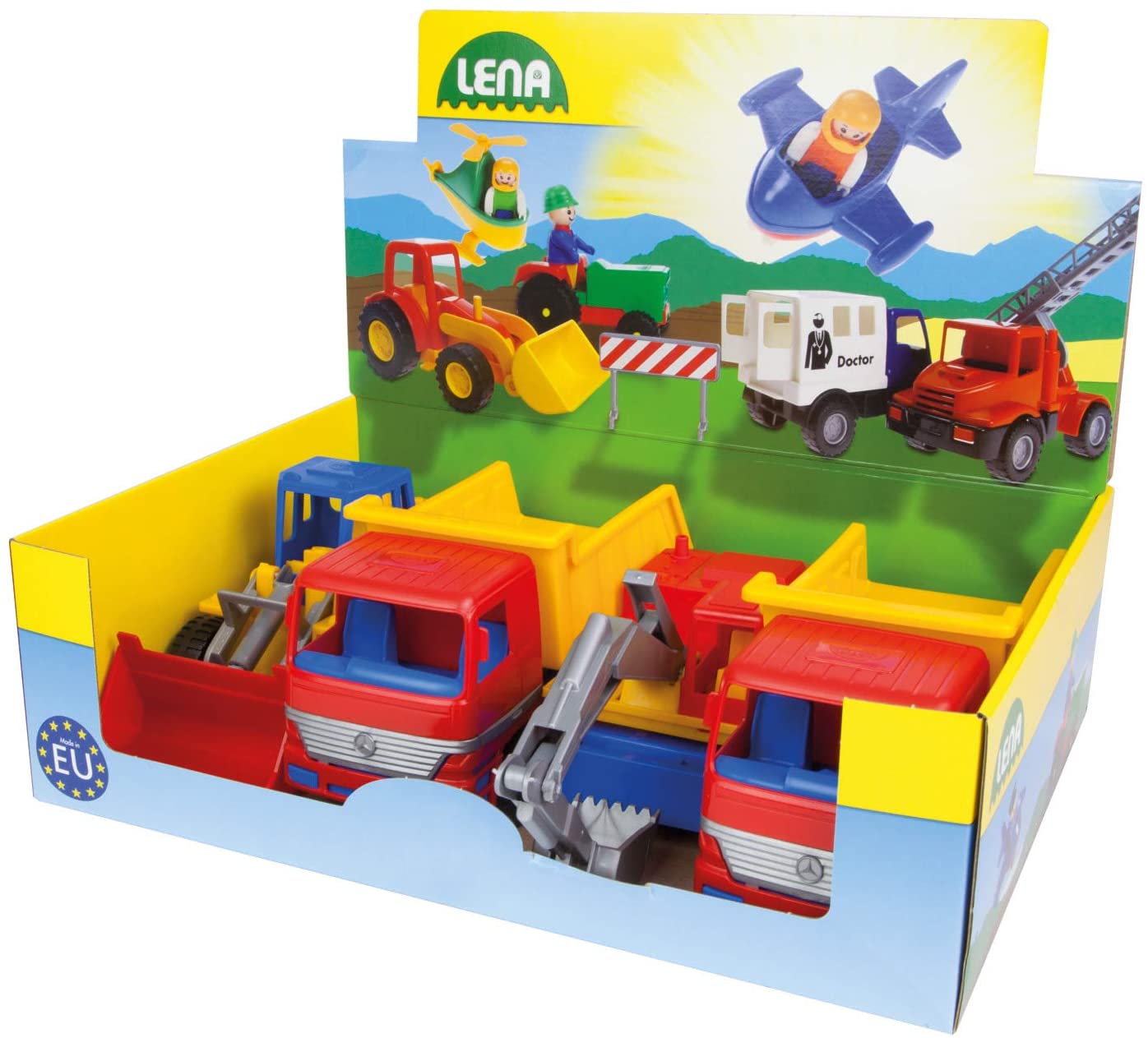 Lena 07254Ec Profi Serie Kiga Set, Kindergarten Pack Mit 4 Fahrzeugen, 4 Ba