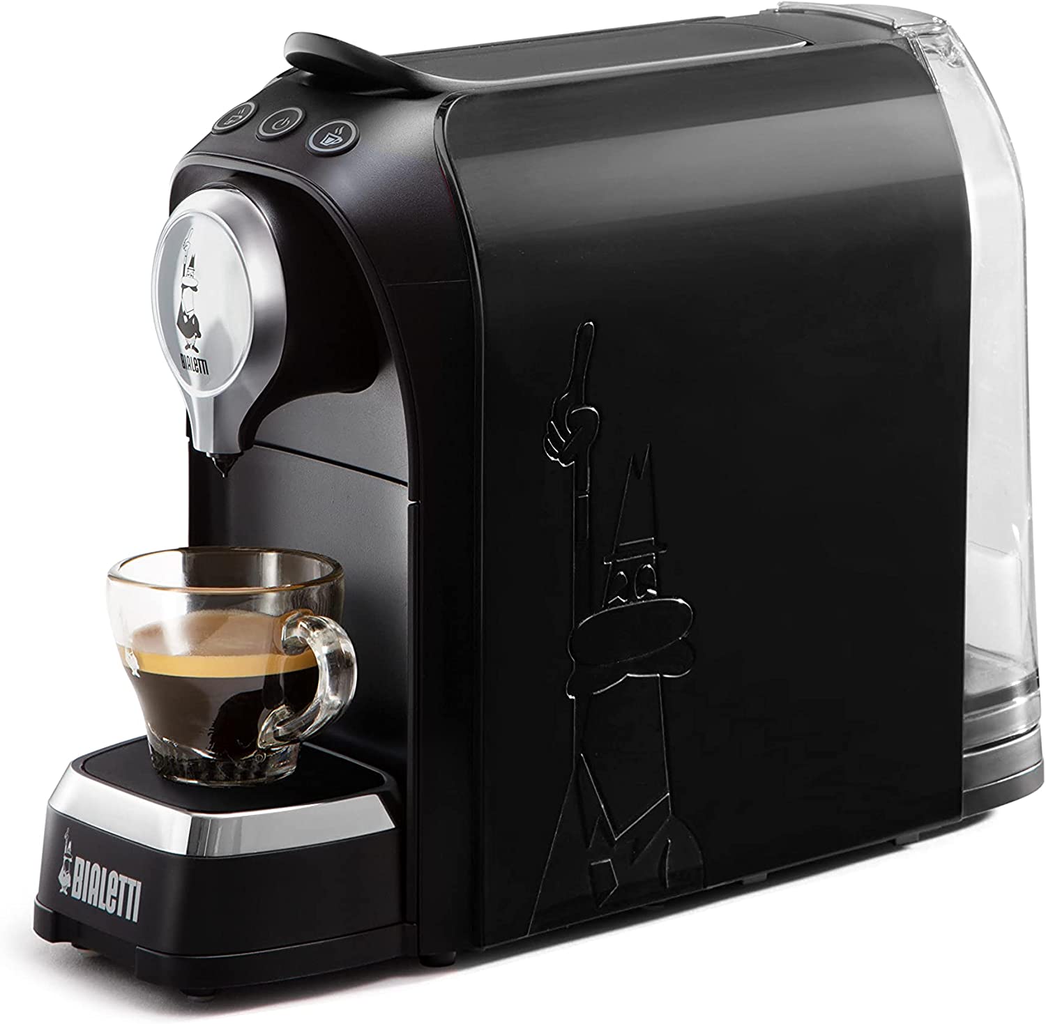 Bialetti Super Espresso Coffee Maker for Aluminium Capsules, 1200 W, Black