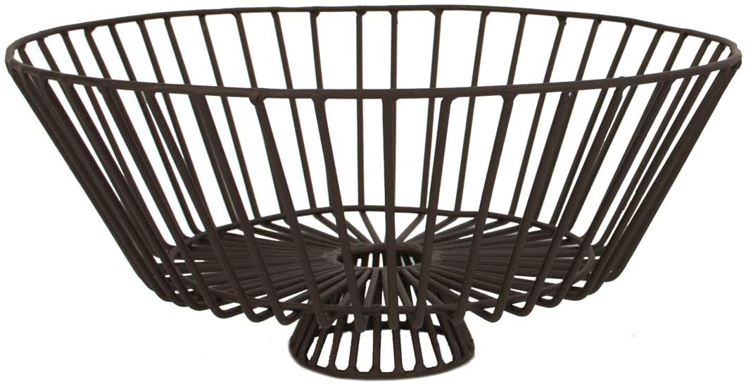 Varia Living Frutti Metal Bowl in Black Fruit Bowl as a Lovely Gift Decorative Bowl for Fruits, Breads and Buns Fruit Basket in Modern Vintage Shabby Look