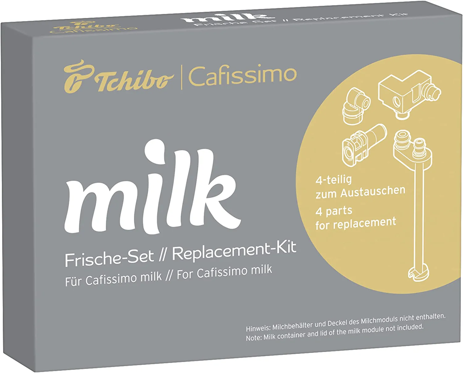 Tchibo Fresh set for the Cafissimo Milk capsule machine, 4 pieces (connection nozzle, black adapter, transparent adapter, intake hose) for replacement