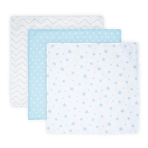 Lorelli Trio Baby Blanket Size 80 x 80 cm Set of 3 100% Cotton Blue