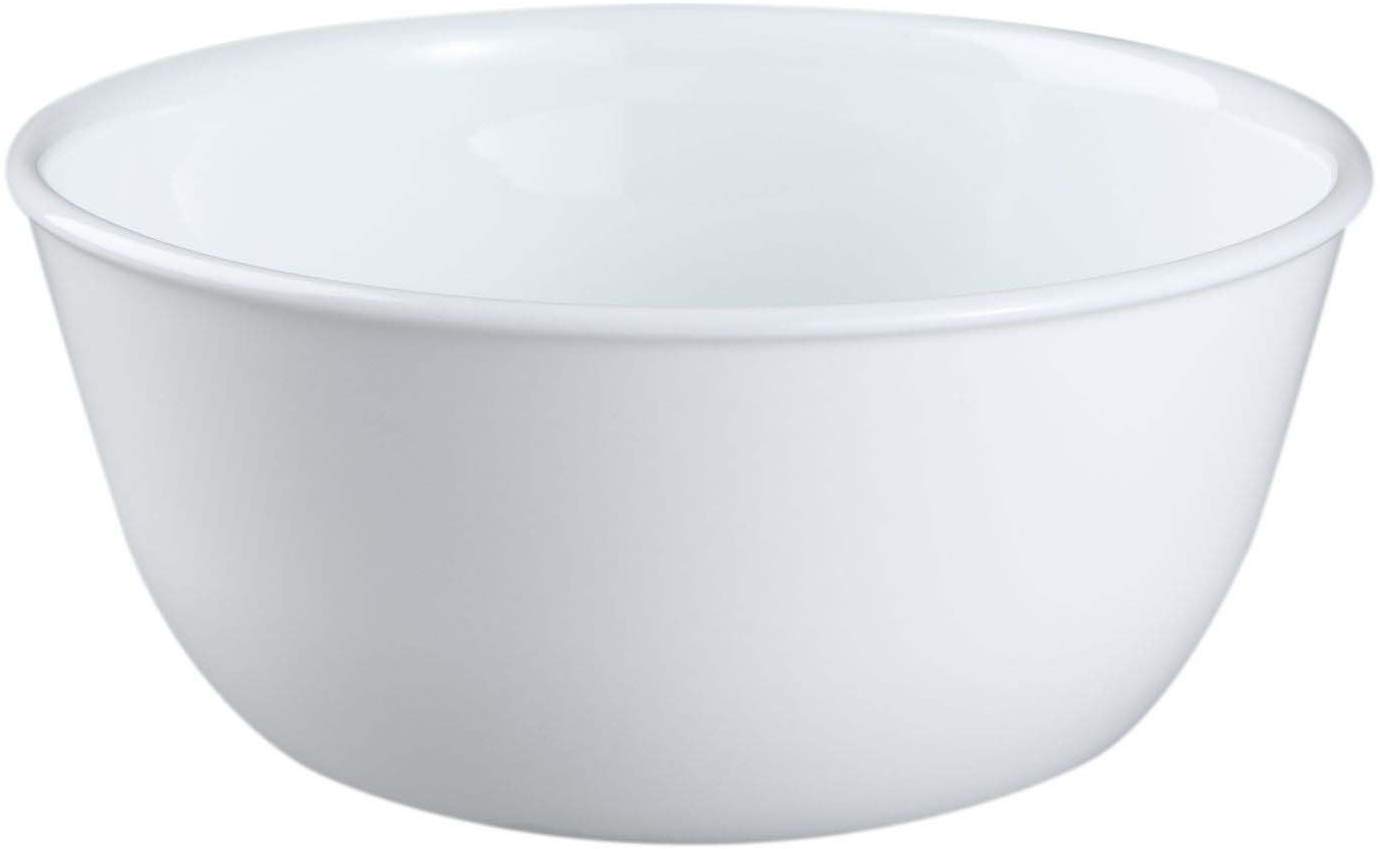 Corelle 28 oz Vitrelle Glass Winter Frost White Noodle Bowl, Pack of 3
