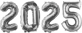 Dekorieren & Einrichten Foil balloons \"2025\", silver, 1 pc