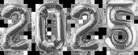 Dekorieren & Einrichten Foil balloons \"2025\", silver, 1 pc
