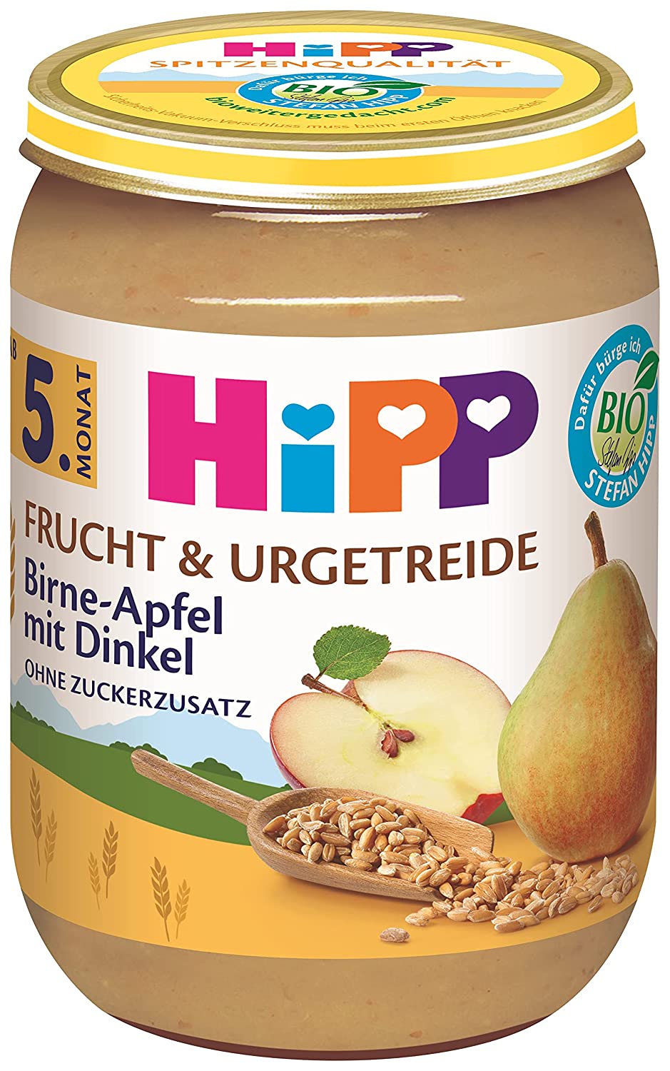 Hipp Birne in Apfel mit Dinkel, 190 g - Bio