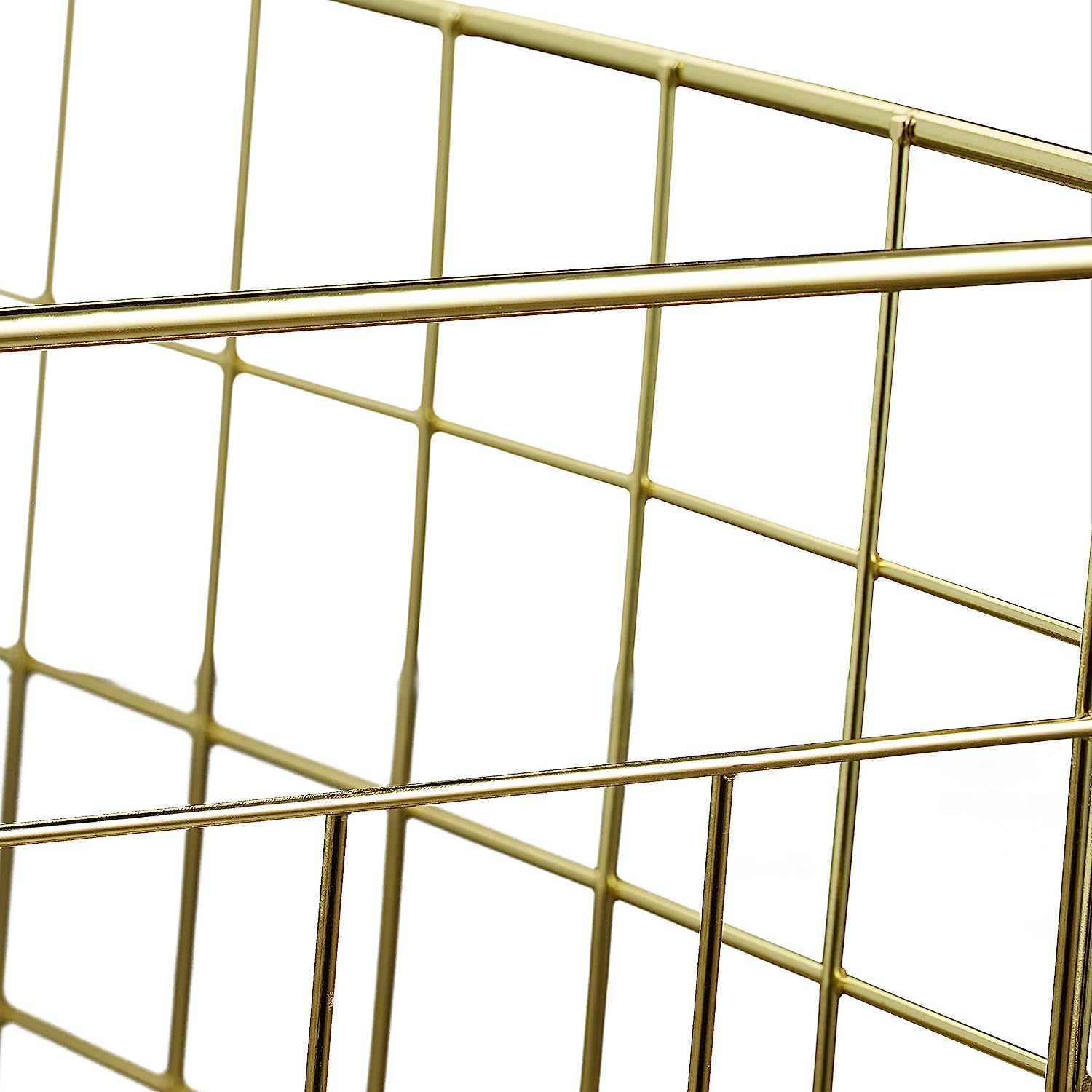 Relaxdays Wire Basket Set of 3 Rectangular Mesh Baskets for Storage HxWxD: 15.5 x 28 x 20 cm Decorative Metal Basket Gold