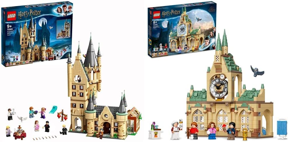 LEGO 75969 Harry Potter Astronomy Tower on Hogwarts Castle & 76398 Harry Potter Hogwarts Hospital with Clock Tower, Castle Toy with Mini Figures from The Prisoner of Askaban