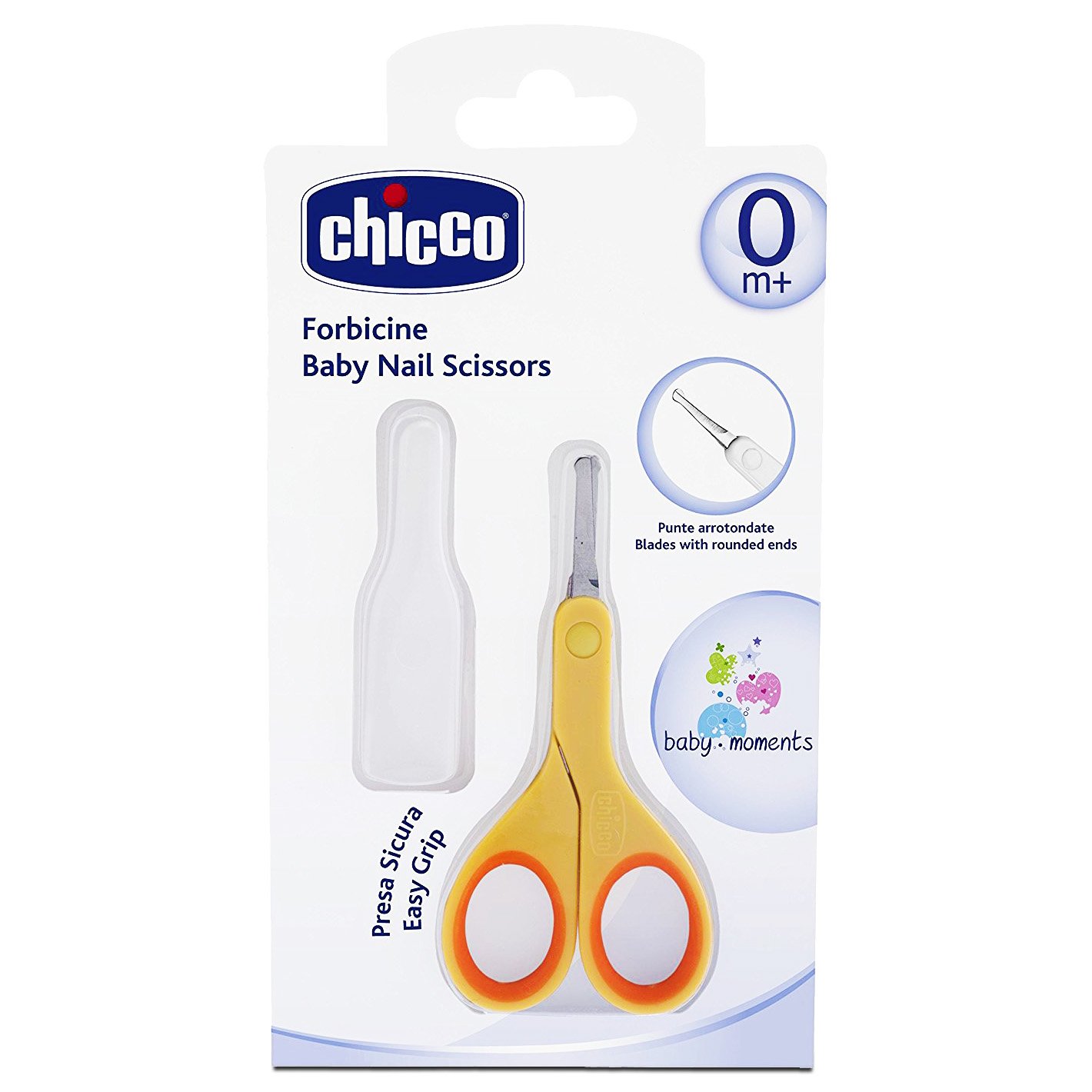 Chicco Baby Nail Scissors with Protective Cap Orange