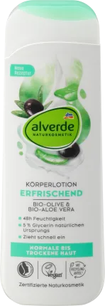 Body lotion organic olive and organic aloe vera, 250 ml