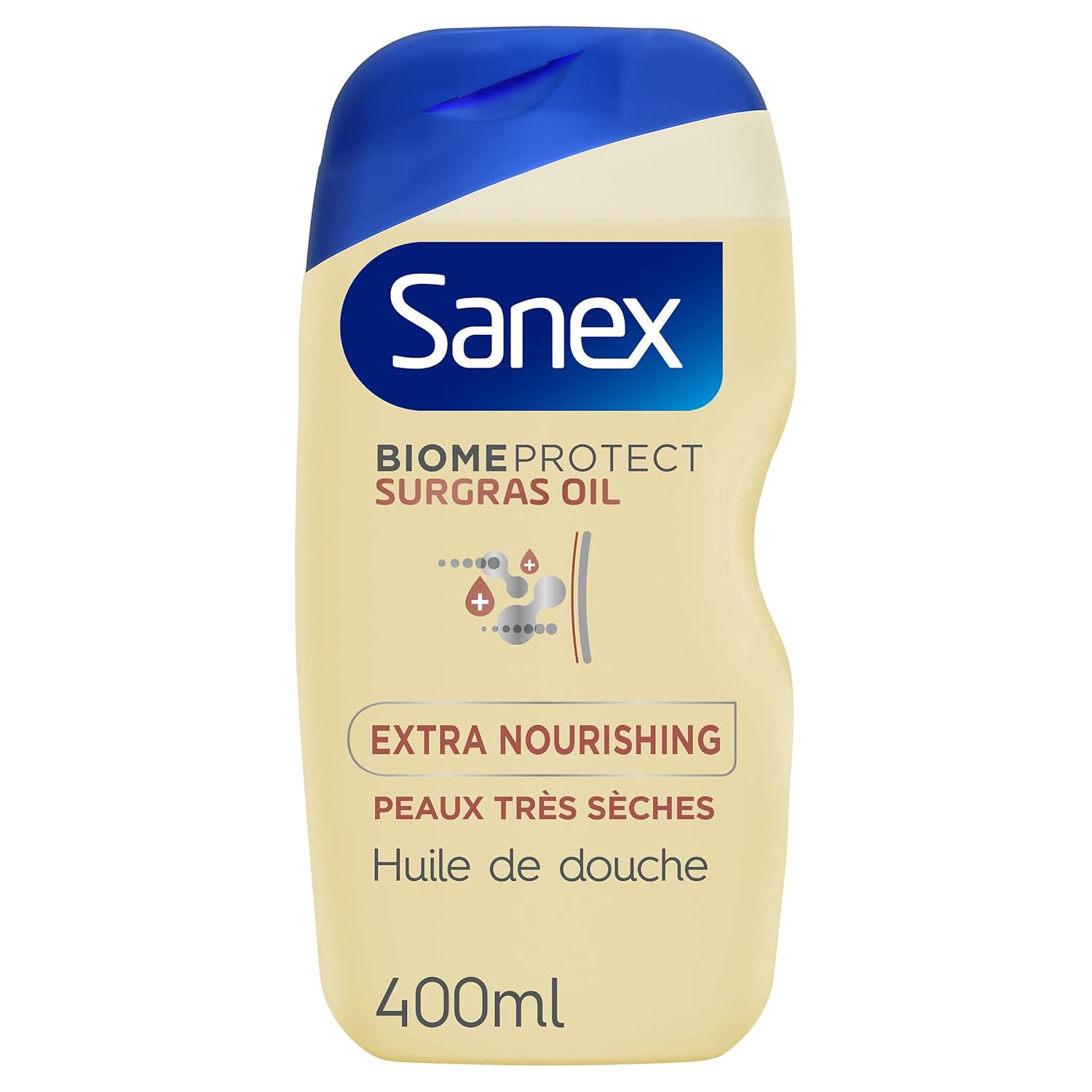 Sanex - Unisex Shower Oil - BiomeProtect Surgras Extrenurement - Gentle on the Microbiome Cutané - Bottle of 400 ml