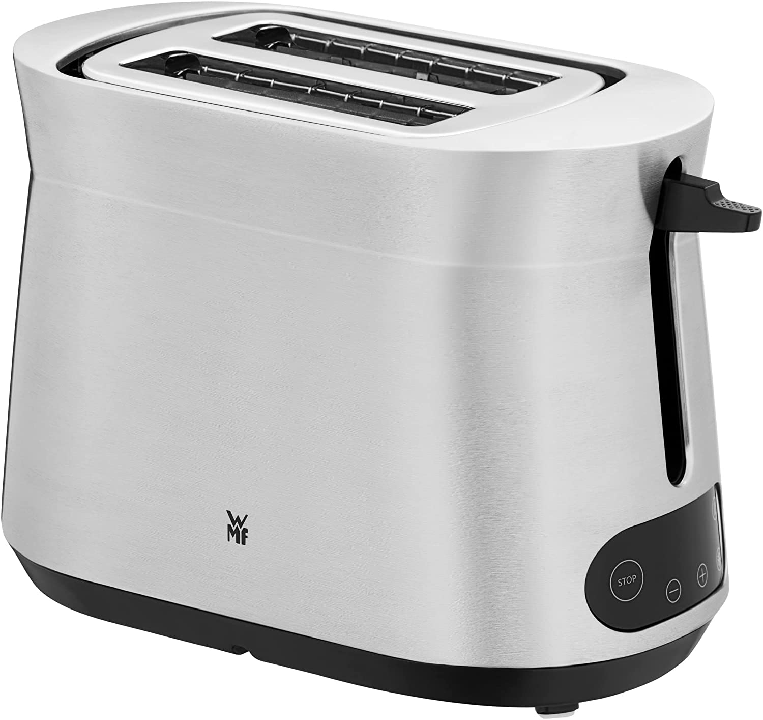 WMF Kineo Stainless Steel Toaster, Double Slot Toaster with Bun Attachment, 2 Slices, 1 Browning Level, 98 W, Matte Stainless Steel