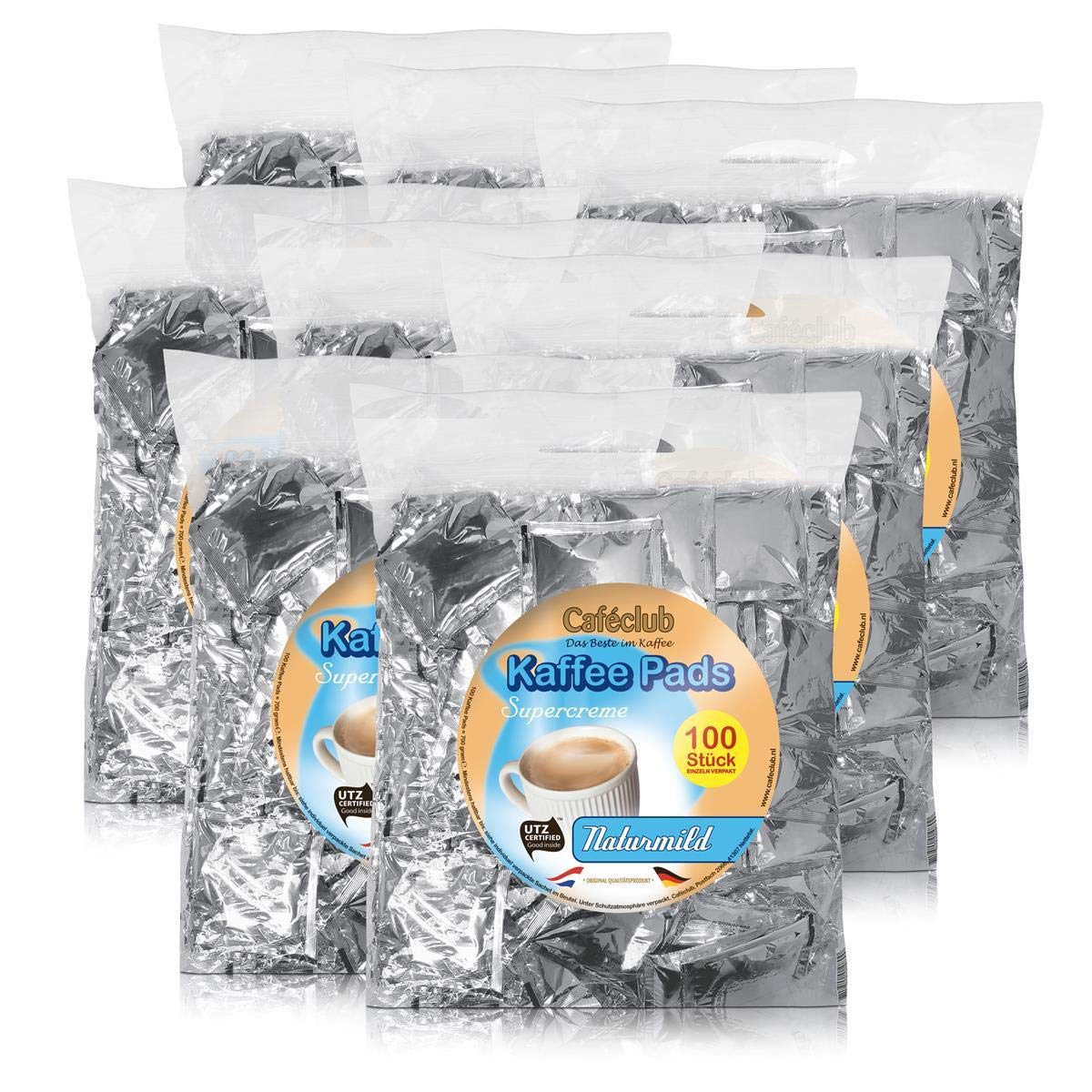 Cafeclub Supercreme Mild Coffee Pads Mega Bag 8 x 100 Pieces