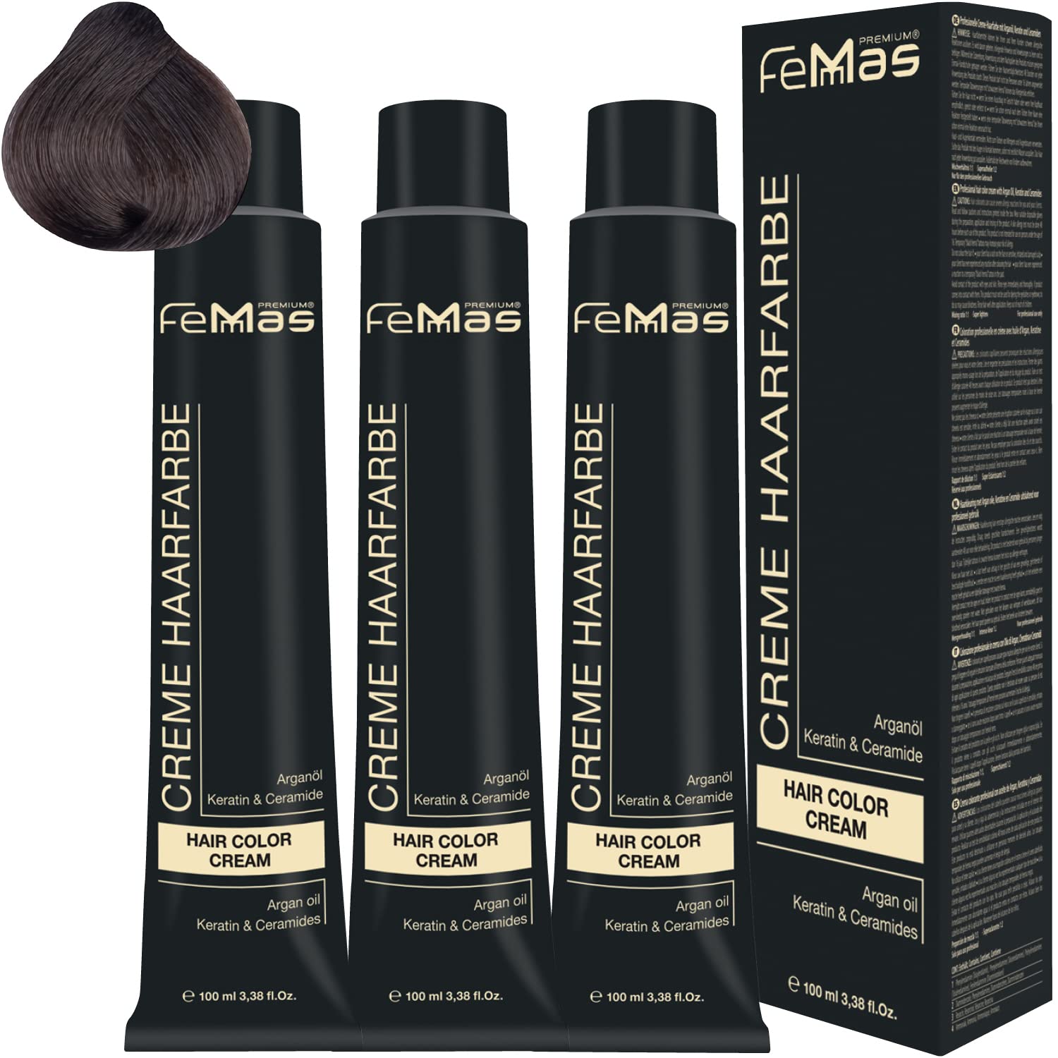Femmas Hair Colour Cream 100 ml Hair Colour Pack of 3 Dark Blonde Cool Chestnut 6.91, ‎dark