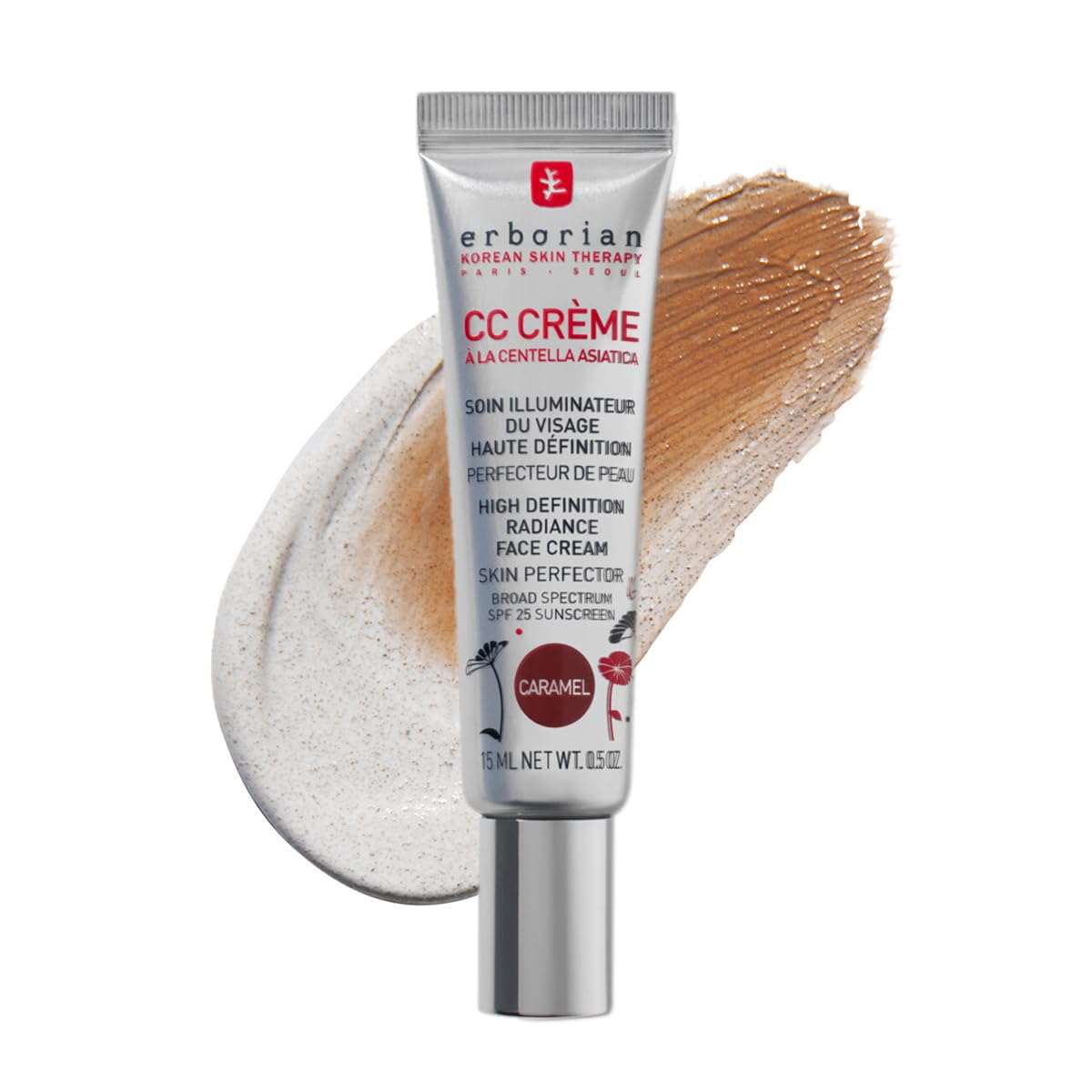 Restaxil Erborian CC Cream - Light tinted face cream with Centella Asiatica - Facial care from Korea improves the complexion and donates moisture - with SPF 25